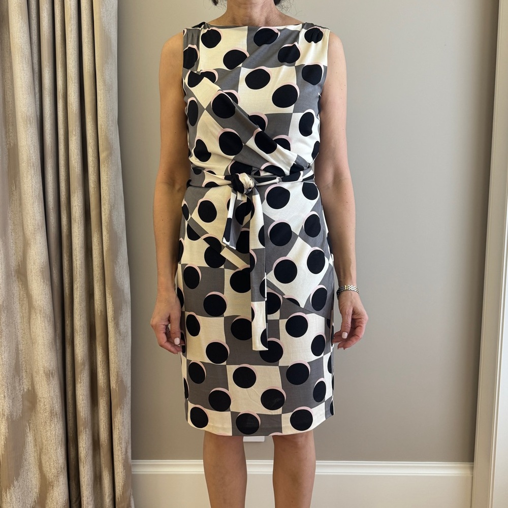 Diane Von Furstenberg sleeveless polka dot midi dress